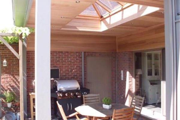 Afwerking met houten planchetten